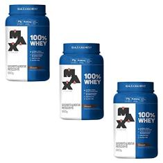 Kit 3X 100% Whey - 900g Chocolate - Max Titanium