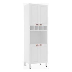 Paneleiro 70 cm com 1 Nicho Microondas 4 Portas Cristal Luciane Móveis