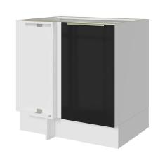 Balcão de Canto Madesa Lux 1 Porta Branco Preto