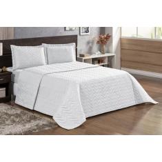 Kit Cobre Leito Pratic Casal Queen 3  Peças Branco - DC Enxovais