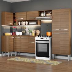 Cozinha Completa de Canto Reto Madesa Emilly Sun com Armário e Balcão 