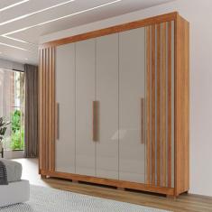 Guarda-Roupa Casal Magnus 6 Portas 6 Gavetas com Pés Ripado 100% Mdf C