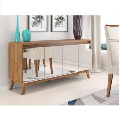 Balcão Buffet 4 Portas Espelhadas Lucca Viero, Imbuia