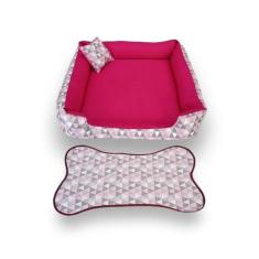 cama de cachorro 70x70cm cama G pets até 15kg+ tapetinho de comedouros