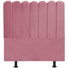 Cabeceira Nuvem Cama Box Solteiro 90 cm Alanis Suede Rosa - Black Hous