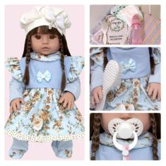 Boneca Bebe Realista Metoo 100% Silicone e Enxoval Completo - Cegonha 