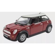 Miniatura Mini Cooper S Escala 1/28 Metal Kinsmart á Fricção(Vinho) - 