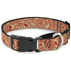 Buckle-Down Coleira para cachorro martingale – Bandana/caveiras roxas/brancas – 2,54 cm de largura – serve para pescoços de 38,12 a 66,04 cm – Grande
