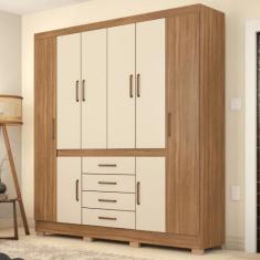 Guarda Roupa Casal 8 Portas e 4 Gavetas New Realce - Demóbile, Amêndol