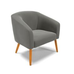 Poltrona Stella Suede Pés Palito Castanho - D'rossi Cor Grafite - DROS