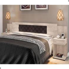 Cabeceira Box Bruna Amarula Com Capitonê Marrom