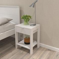Mesa de Cabeceira 1 Gaveta - Tecno Mobili, Branco