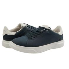 Mario Lopez Cruz – Tênis masculino moderno com cadarço, Azul-marinho/branco, 42