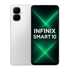 Smartphone Celular Infinix Smart 10, 128GB, 4GB RAM, Tela 6,6, Câmera 50MP, Bateria 5000mAh, Android 13, Dual SIM, Prata