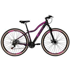 Bicicleta Aro 29 Feminina Ksw Mwza 24v Alumínio Freio a Disco Suspensão Dianteira Pneus Faixa Bege-Feminino