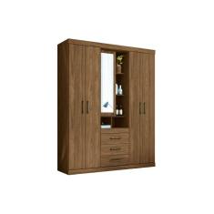 Guarda Roupa Casal Havana Star 5.3 5 Portas 3 Gavetas MDF-MDP Atacama-Jatobá Santos Andirá
