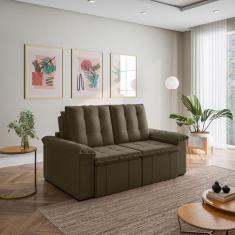 Sofá Retrátil Reclinável 3 Lugares 180cm Veludo com Molas Palmeira Cab