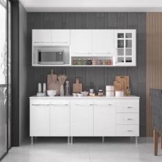 Armário de Cozinha Modulada Compacta Fidelitá Viena 4 Peças 190cm 9 Po