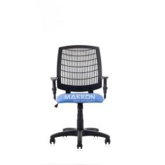 Cadeira Escritório Preta Com Azul Uniqp-A - Mercadão Das Cadeiras
