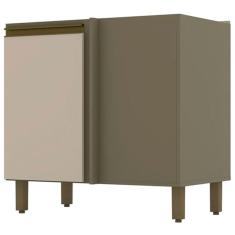 Balcão De Cozinha Para Canto Oblíquo évelin 1 Porta 1 Prateleira Duna/cristal - Henn