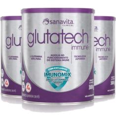 Kit 3 Glutatech Immune Glutamina Sanavita 300G