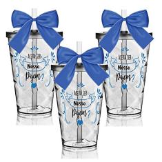 3 Copos Convite Twister 700 ml Personalizados para Pajem