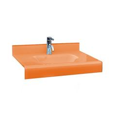 Cuba de Vidro semi encaixe Stetiun 54 x 49 cm Salmão Bergan