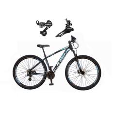  Bicicleta Aro 29 Ksw Xlt Alumínio 24v Câmbios Shimano Garfo Suspensão - Preto\Azul