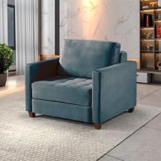 Sofá Cama 1 Lugar 100 Solteiro Paris Grafite C/ Castanho