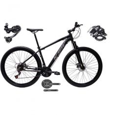Bicicleta Aro 29 Ksw Xlt Shimano Deore E Altus 27v Freio Hidráulico Garfo Trava - Preto-prata Tam.19