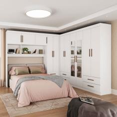 Guarda-Roupa Casal Modulado Hércules 11 Portas 6 Gavetas com Espelho Branco - Carioca Móveis