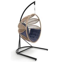 Balanço Flor em Corda Náutica Areia  - Tecido Duna Marinho - New Garde