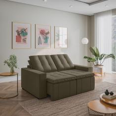 Sofá Cama Retrátil Palmeira 3 Lugares 180cm em Veludo CabeCasa MadeiraMadeira