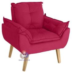 Poltrona Opala Suede Vermelho - SMF DECOR