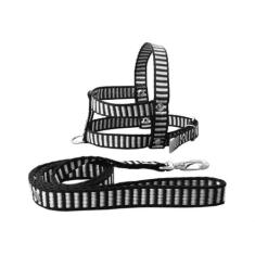 Guia E Peitoral Nylon Simples P/cães Cachorro - Nº 4 - FLOP, Preto