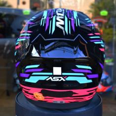 Capacete Feminino Asx City Arrow Rosa Fechado Moto + Viseira