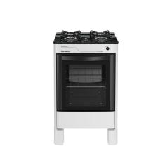 Fogão de Piso Esmaltec Agata Glass 4 Bocas Branco Mesa de Vidro Branco