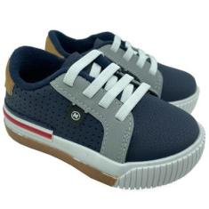 Tênis Infantil Molekinho Casual - Marinho e Cinza - 25-Masculino
