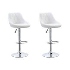 conjunto com 2 banquetas giratórias milano branco