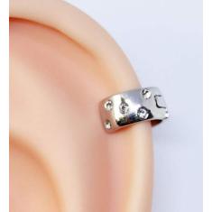 Piercing Argola Folheada a Ouro Branco Cuff 6mm