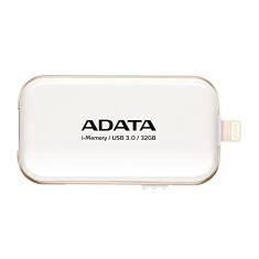 ADATA UE710 32 GB certificado MFi i-Memory Lightning/USB 3.0 retrátil flash drive sem tampa para iOS iPad, iPhone, Mac e PC, branco (AUE710-32G-CWH)