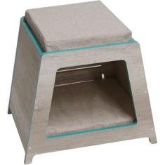 Casa de Madeira Triangular com Aquamarine para Cães e Gatos - Tam. Único
