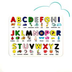 Jogo Quebra-Cabeça - Alfabeto Ilustrado Pedagógico 3D - Brinquedo Educativo Montessoriano