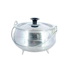 Panela Tripé Alumínio Fundido Polida Alça Vergalhão N07