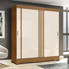 Guarda Roupa Solteiro 2 Portas de Correr 2 Gavetas B353 Briz Nature/cinza/off White