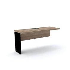 Mesa de Escritório Complemento 134 x 60 cm Pe40 em Mdp Cor Noce Naturalle Base Preta