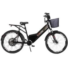 Bicicleta Elétrica Confort Full 800W 48V 15Ah Cor Preta Com Cestinha -