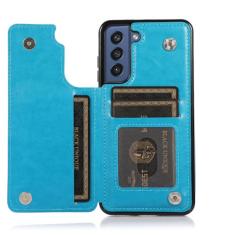 Carteira de couro flip para Samsung Galaxy S23 S21 FE 5G S22 Ultra Plus A53 A73 A14 A54 Capa com suporte para cartão de crédito, azul, para Galaxy S21 Ultra