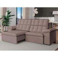 Sofá 4 Lugares Retrátil Reclinável 270cm Denver Cappuccino
