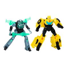 Bonecos Transformers EarthSpark Cyber Combiner - Figuras 12,5 cm - Bumblebee e Mo Malto - F8439 - Hasbro